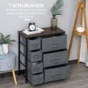 Tumehall 7 riidest sahtliga kummut metallraamil, 63,5 × 30 × 71 cm