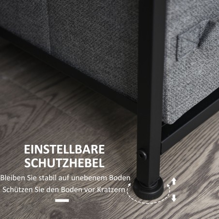 Tumehall 7 riidest sahtliga kummut metallraamil, 63,5 × 30 × 71 cm