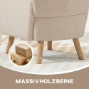 Beež plüüsikattega polsterdatud tugitool