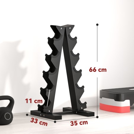 Hantlialus 10 hantlile, 5 taset, teras, kuni 100 kg, must
