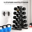 Hantlialus 10 hantlile, 5 taset, teras, kuni 100 kg, must