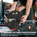 Neljast raskusplaadist komplekt: 2 × 10 kg ja 2 × 5 kg, must