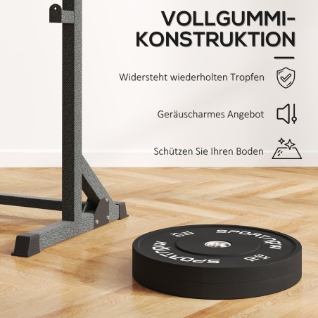Hantliketaste komplekt, 2 × 10 kg, olümpiastandard, kummist, must