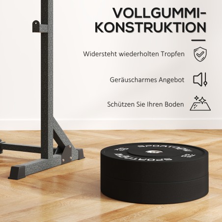 Hantliketaste komplekt, 2 × 20 kg, olümpiastandard, kummist, must