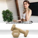6-osaline terasest hantlikomplekt raskustega 1 kg, 1,5 kg ja 2 kg