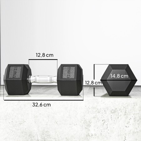 Malmist hantlid rihveldatud käepidemega, 2 × 12,5 kg