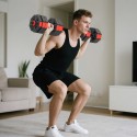 Reguleeritav 6-ühes hantlikomplekt, 25 kg koduseks jõutreeninguks