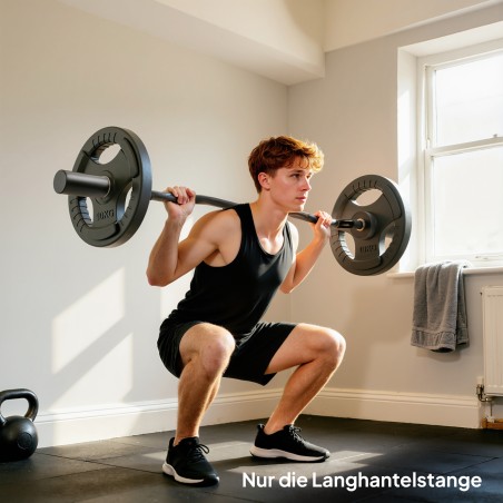 Olümpiatõstekang 5 cm hülsse, terasest, kandevõimega 100 kg, must