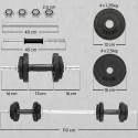 Reguleeritav 2-in-1 hantli- ja kangikomplekt kuni 20 kg, hall