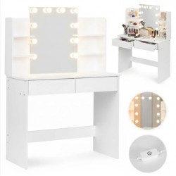 Suur kosmeetikalaud peegli ja LED-valgustusega,...