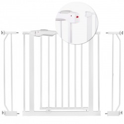 Valge turvavärav 75–105 cm