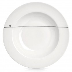 Sügavast portselanist õhtusöögitaldrik, valge...