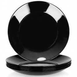 Mustast klaasist magustoidutaldrikud 18 cm 6 tk.