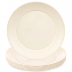 Madalad plastikust õhtusöögitaldrikud kreem...