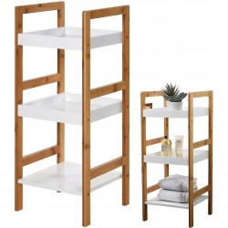 3-korruseline bambusest vannitoariiul, 30x30x72 cm