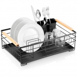 Nõudekuivati, must, 43x28,5x14,5 cm