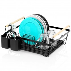 Nõudekuivatusrest, must, 45x33x18 cm