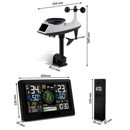 Ilmajaam tuule- ja vihmasensoriga BD-914 must | FreshDesign.ee