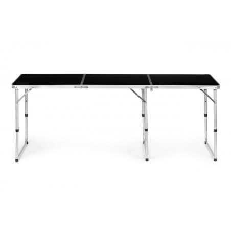 Kokkupandav matkalaud, must kate, 180 x 60 cm