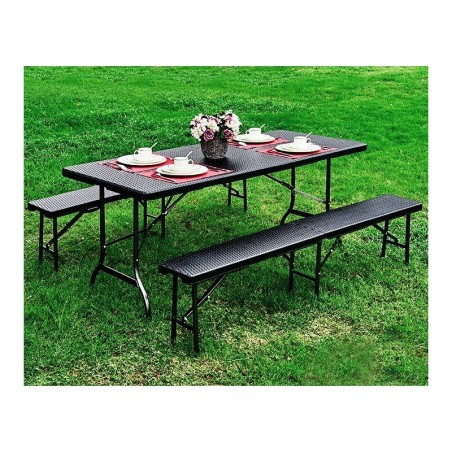 Toitlustuslaud 180cm + 2 pinki Rattan õue ... | FreshDesign.ee