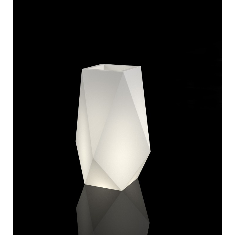 Valge lillepott Vulkaan valgustusega | FreshDesign.ee