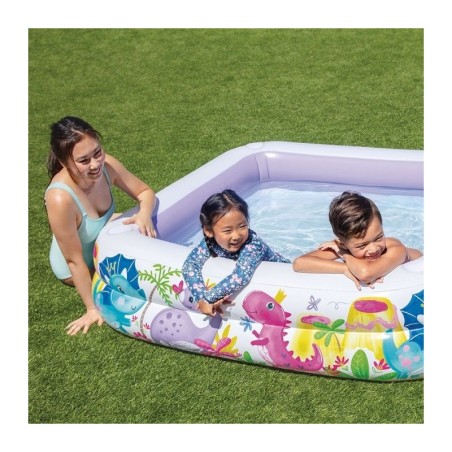 Täispuhutav laste suplusbassein lilla varikatusega INTEX 57470-DINO