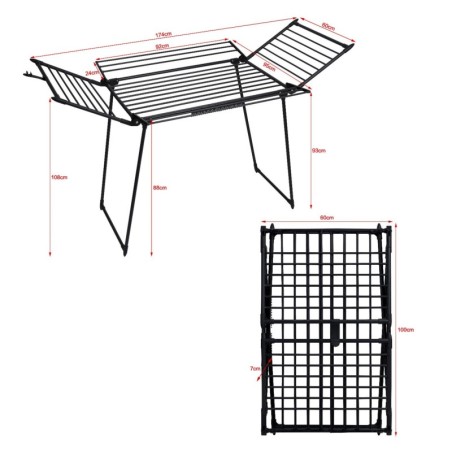 Riidekuivatusrest, seisev, 25 meetrit, must | FreshDesign.ee