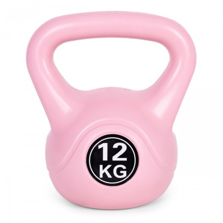 Kettlebell sangpomm 12 kg treeninguks, fitnesskoormus, roosa