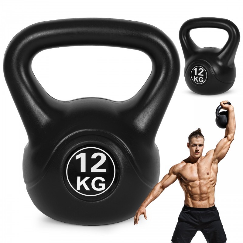 Kettlebell sangpomm 12 kg treeninguks, must | FreshDesign.ee
