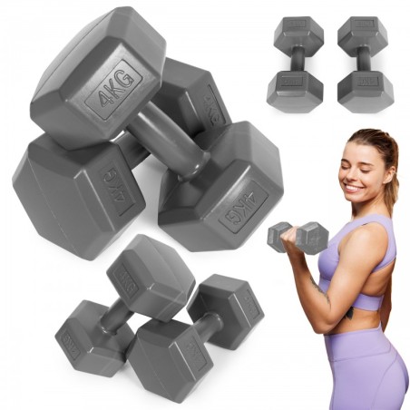 Hex hantlite komplekt 2x4 kg, harjutusrask... | FreshDesign.ee