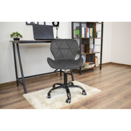 Laia seljatoega kontoripöördtool, tumehall samet