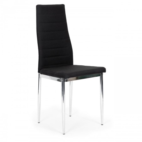 Jaladega riidest toolid elu- ja söögituppa, komplektis 4, must kroom, ModernHome