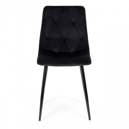 Komplektis 4 tepitud samettooli söögituppa ja elutuppa - must