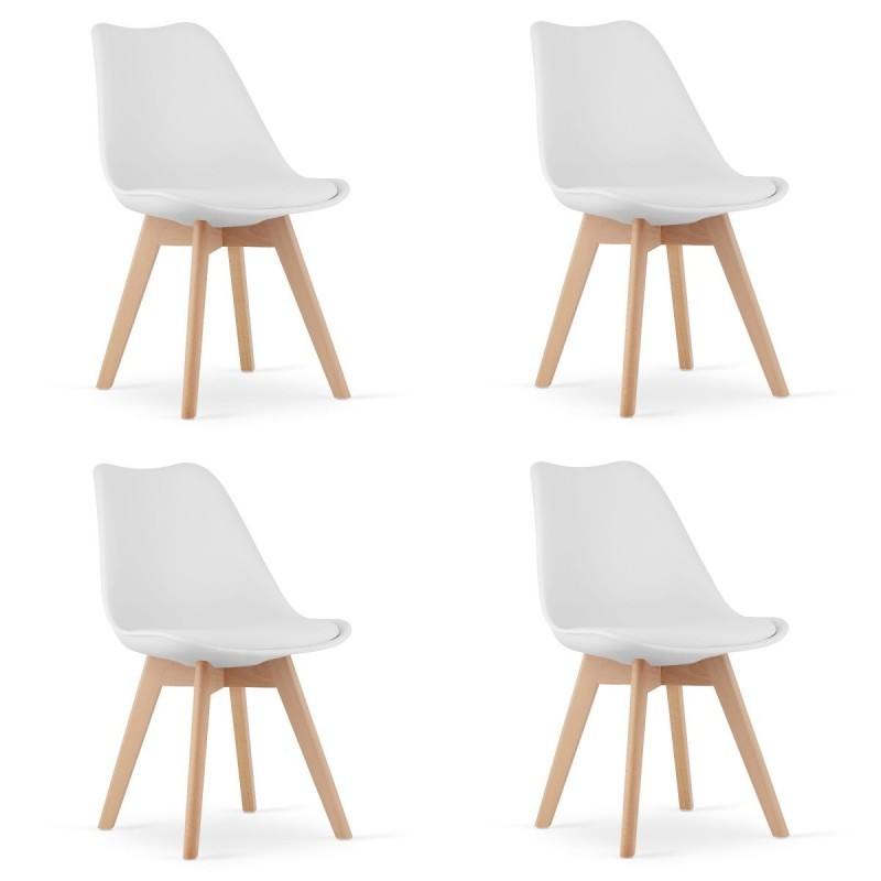 Zestaw komplet krzeseł MARK białe drewnian... | FreshDesign.ee