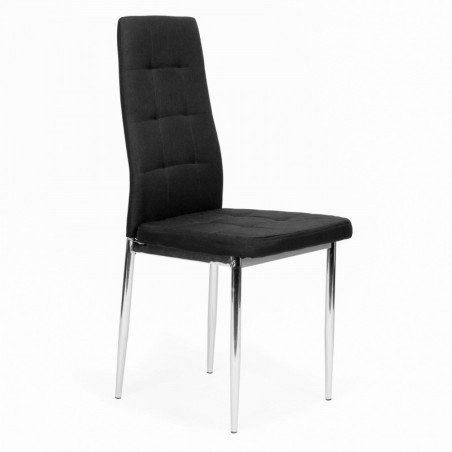 Lihtne tepitud tool 4 tk, kroomitud jalad, must