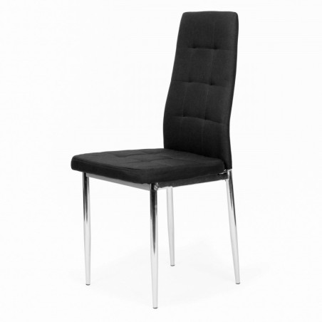 Lihtne tepitud tool 4 tk, kroomitud jalad, must | FreshDesign.ee