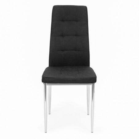 Lihtne tepitud tool 4 tk, kroomitud jalad, must | FreshDesign.ee