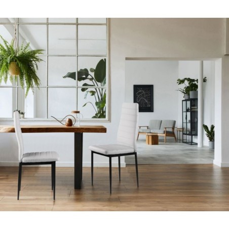 4 söögitoa tooli komplekt Eco-Leather, ergonoomiline seljatugi, valge