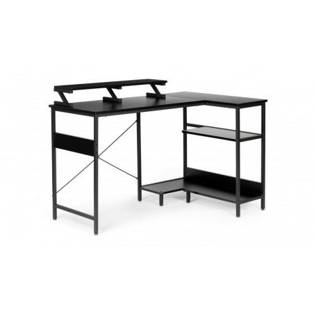 Arvuti nurgalaud 3 musta riiuliga | FreshDesign.ee