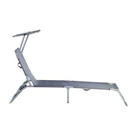 Lamamistool, varjuga päevitustool, hall