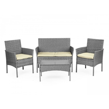 Aiamööbli komplekt – pink, laud, toolid, hall