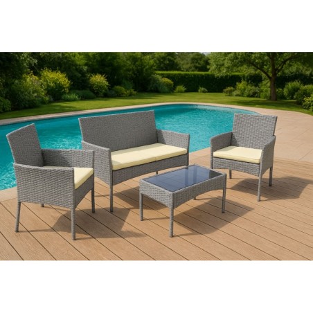 Aiamööbli komplekt – pink, laud, toolid, hall | FreshDesign.ee