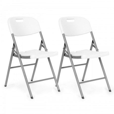 Kaks kokkupandavat tooli, HDPE materjal, valge | FreshDesign.ee