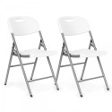 Kaks kokkupandavat tooli, HDPE materjal, valge | FreshDesign.ee