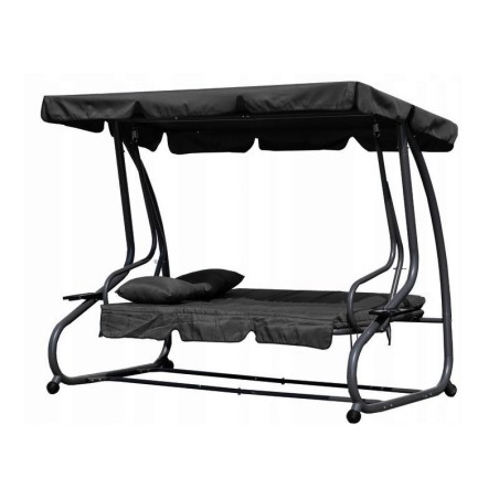 Lahtikäiv aiakiik, 3-kohaline, 2-in-1, padjad, hall