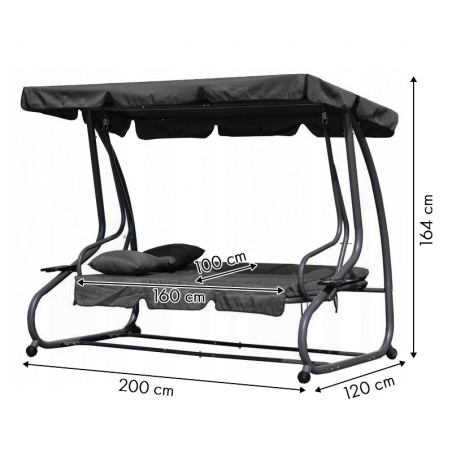 Lahtikäiv aiakiik, 3-kohaline, 2-in-1, pad... | FreshDesign.ee