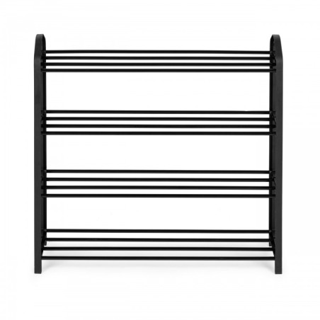 Metallist kingariiul, 4 riiulit, 12 paari kingi, must