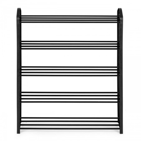 Metallist kingariiul, 5 riiulit, 15 paari kingi, must