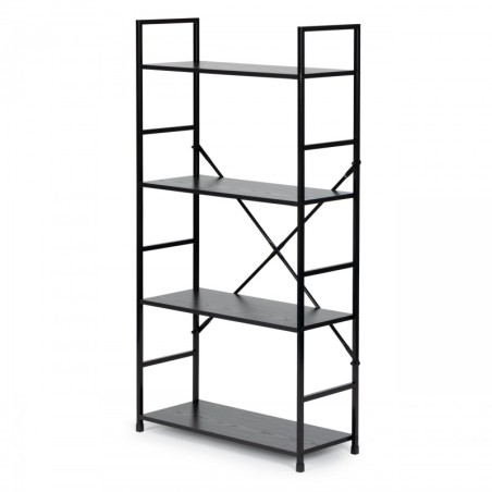 Moodne lai puidust riiul 4 riiuliga LOFT must | FreshDesign.ee