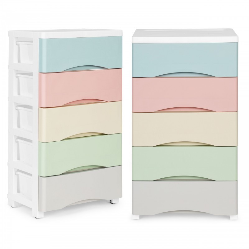 5 väljatõmmatava sahtliga riiul, jalad rat... | FreshDesign.ee